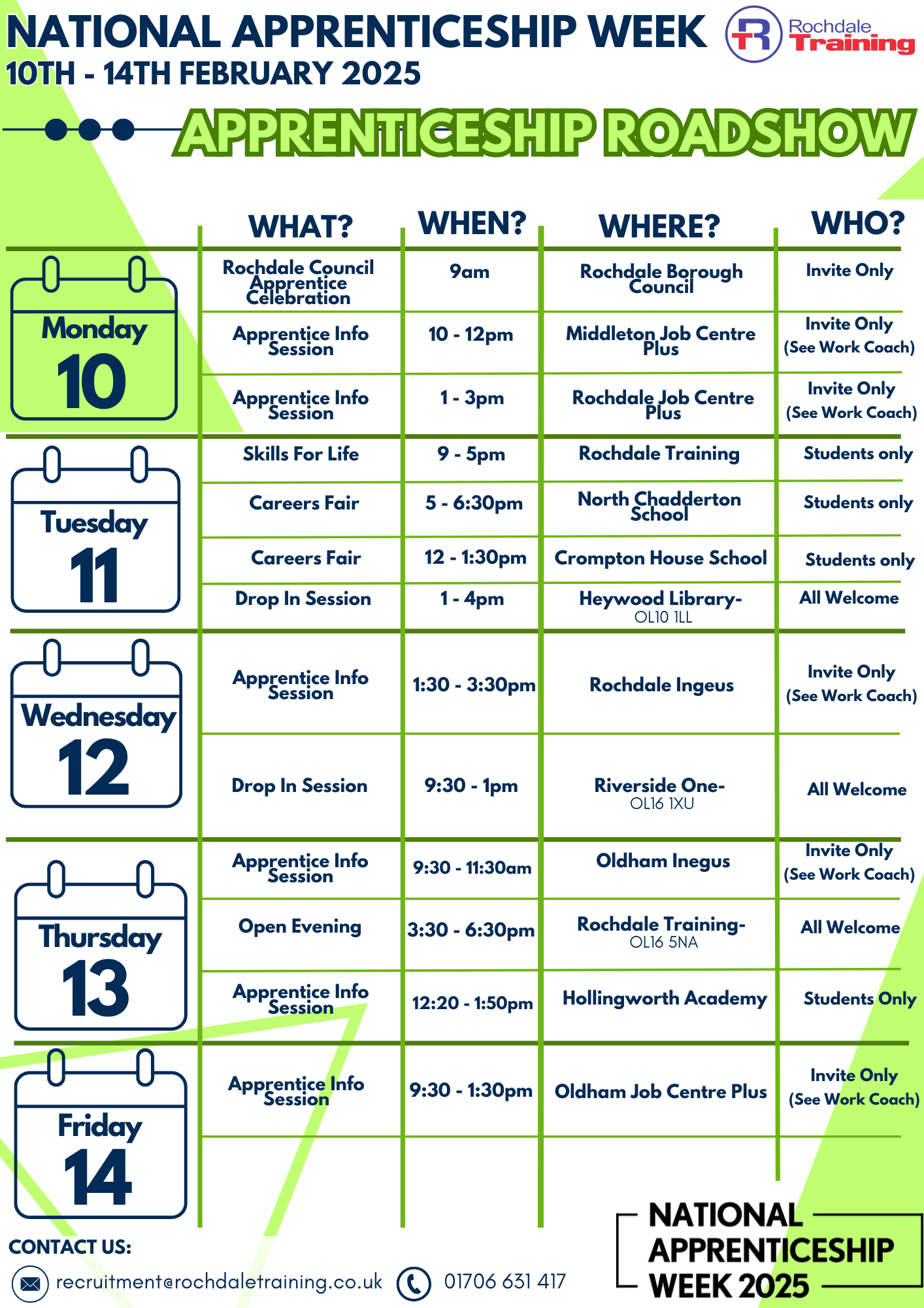 Apprenticeship Roadshow | Rochdale Training