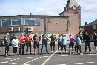 Rochdale Training Fun Day Picture Three legged Egg and Spoon Race